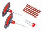 Набор инструментов для ремонта шин 8 предметов(шило и протяжка с прорезиненными рукоятками,шнуры,кле
