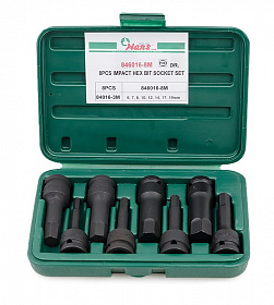 На сайте Трейдимпорт можно недорого купить Комплект ударных шестигранников Hans 1/2" 846016-8M. 